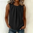 thumbnail image 2 of GUACER Women's Pleated Crew Neck Tank Top Loose Fit Sleeveless Blouses Summer Casual Flowy Camisole, 2 of 7