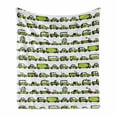 thumbnail image 1 of Cars Soft Flannel Fleece Throw Blanket, Number of Cars with Various Jobs Trucks Sedans Buses Traveling Journey Working, Cozy Plush for Indoor and Outdoor Use, 60" x 80", Apple Green, by Ambesonne, 1 of 6