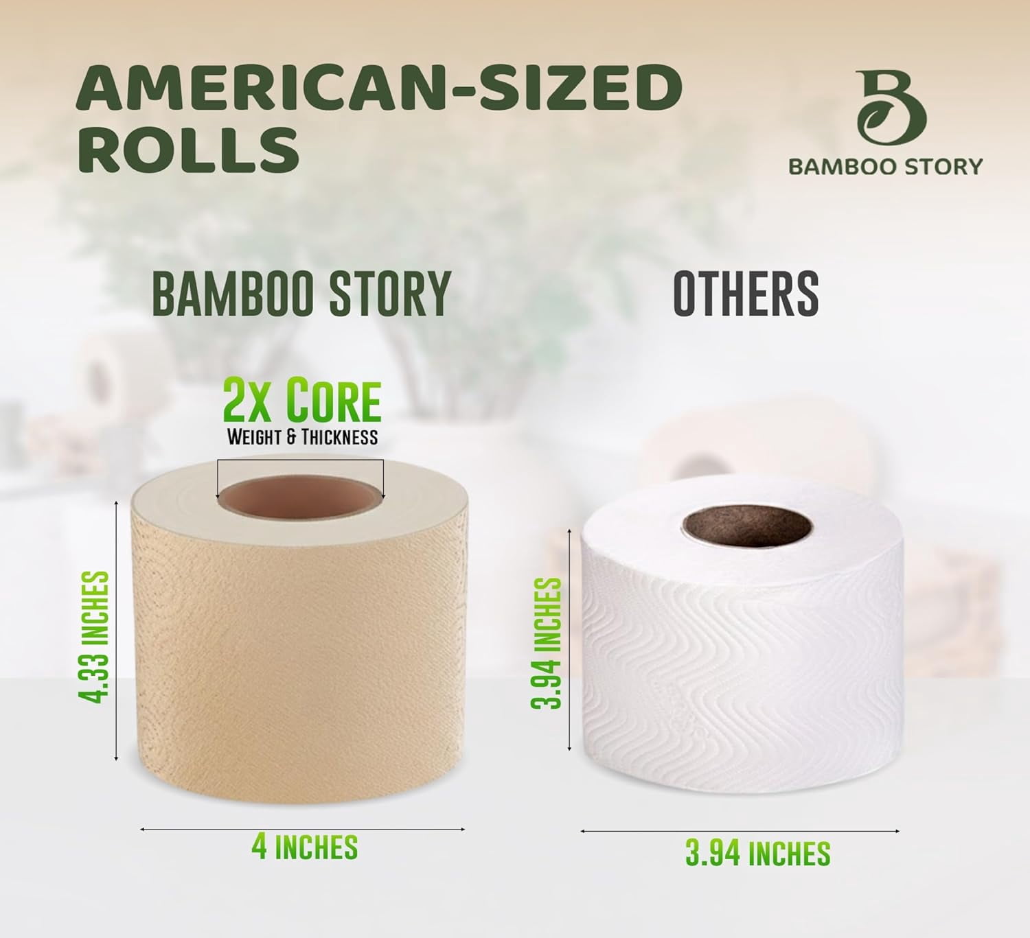 Bamboo Toilet Paper Unbleached, 24 Rolls, 3 Ply and 300 Sheets Bamboo Toilet Tissue - FSC Certified, Biodegradable, Chemical Free, Plastic Free, BPA Free, Septic Safe Toilet Paper