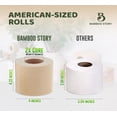 thumbnail image 4 of Bamboo Toilet Paper Unbleached, 48 Rolls, 3 Ply and 300 Sheets Bamboo Toilet Tissue - FSC Certified, Biodegradable, Chemical Free, Plastic Free, BPA Free, Septic Safe Toilet Paper, 4 of 5