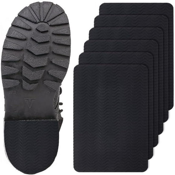 6Pcs Rubber Shoe Soles Thick 5.9x3.8 Inch Non Slip Shoe Pads Shoe Sole Bottom Protector Black Shoes Bottom Repairing Material Avoid Sole Sheet