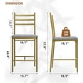 thumbnail image 2 of Bar Stools Set of 2/4, Faux Leather Bar Chair with Back, Thick Cushion, Upholstered Counter Height Bar Stools with Footrest for Kitchen Island, Counter Bar, 2 of 7
