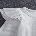 thumbnail image 4 of Newborn Baby Girl Boy Romper Bodysuit Top Ribbed Bell Bottom Pants Set 2Pcs Outfits, 4 of 6