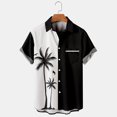 thumbnail image 3 of Black Short Sleeve Button Up Shirts For Men Button Shirts For Men Vintage Coconut Tree Hawaiian Shirts, 3 of 6