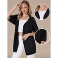 thumbnail image 2 of DARING DIVA Women's Lightweight Open Front Crochet Cardigan Sweaters 2XL Black, 2 of 6