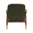 thumbnail image 4 of Jopath 29.2" Accent Chair, Mid Century PU Leather Arm Chair with Brass Tipped Legs, Comfy Lounge Chair w/Movable Padded Seat for Living Room Bedroom Office, Green, 4 of 7