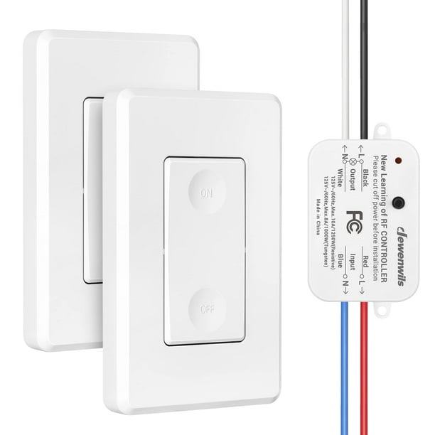 Interruptor de luz inalámbrico DEWENWILS de 3 vías con kit de receptor Remo