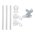 thumbnail image 2 of DYNWAVECA Flag Pole Kit Decorative Flags Outside House Courtyard Garden Rotating Rings White, 2 of 10