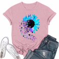 thumbnail image 2 of NAMTYQX Womens Spring Tops Loose Fitting Plus Size Cool Light Casual Graphic Crew Neck Muster Short Sleeve Blouses for Women Pink Size M, 2 of 5