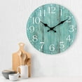 thumbnail image 4 of OTEMRCLOC Wall Clock, 10 Inch Teal Silent Non-Ticking Kitchen Clock Decor, Rustic Vintage Country Retro Decorative Wall Clocks Battery Operated for Bathroom Bedroom Living Room Office, 4 of 8