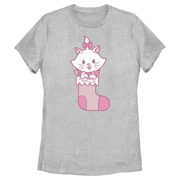 Women's Aristocats Marie Christmas Stocking Graphic Tee Athletic Heather 2X Large