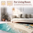 thumbnail image 2 of ODIKA 8'x10' Machine Washable Non-Slip Area Rug, Pool Patterned with Starfish Sea Urchins and Pebble Shapes High Traffic Rug, Blue, 140808, 2 of 7