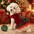 thumbnail image 5 of Christmas Dog Skirts for Small Dogs Girl Santa Dog Christmas Outfit Thermal Holiday Puppy Costume Dress Pet Clothes Christmas Pet Supplies (Red, L), 5 of 6