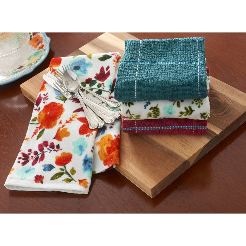 The Pioneer Woman, 4 Pack, Willow Kitchen Towel Set