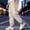 Beige, variant on Men Jogger Pants Sevevn Lightweight Breathable Fabric Elastic Drawstring Waist Cuffed Ankle Slant Pockets Solid Trousers For Summer Beach Walking Daily Casual