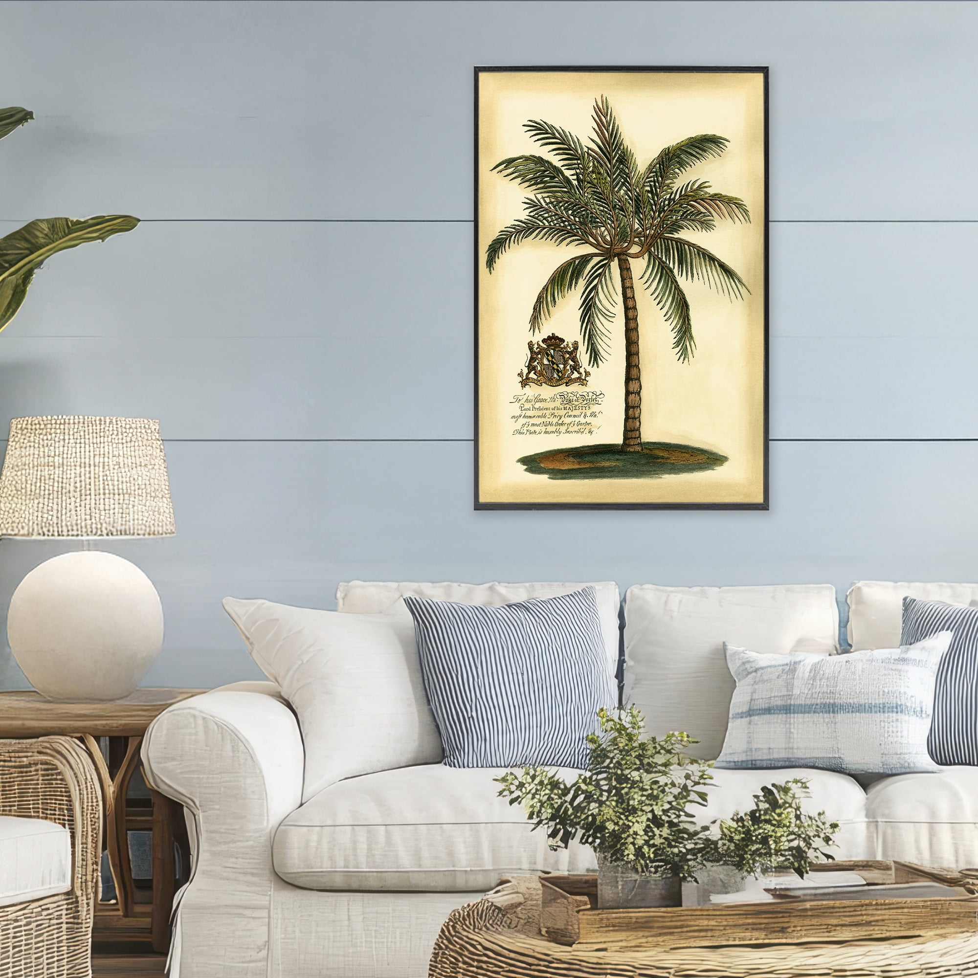 Stupell Industries British Colonial Palm Black Framed Giclee Art, design by Vision Studio