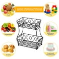 thumbnail image 1 of Hytrove Black Double Layer Fruit Storage Basket Iron Fruit Holder for Kitchen Bread Vegetable Snacks, 1 of 8