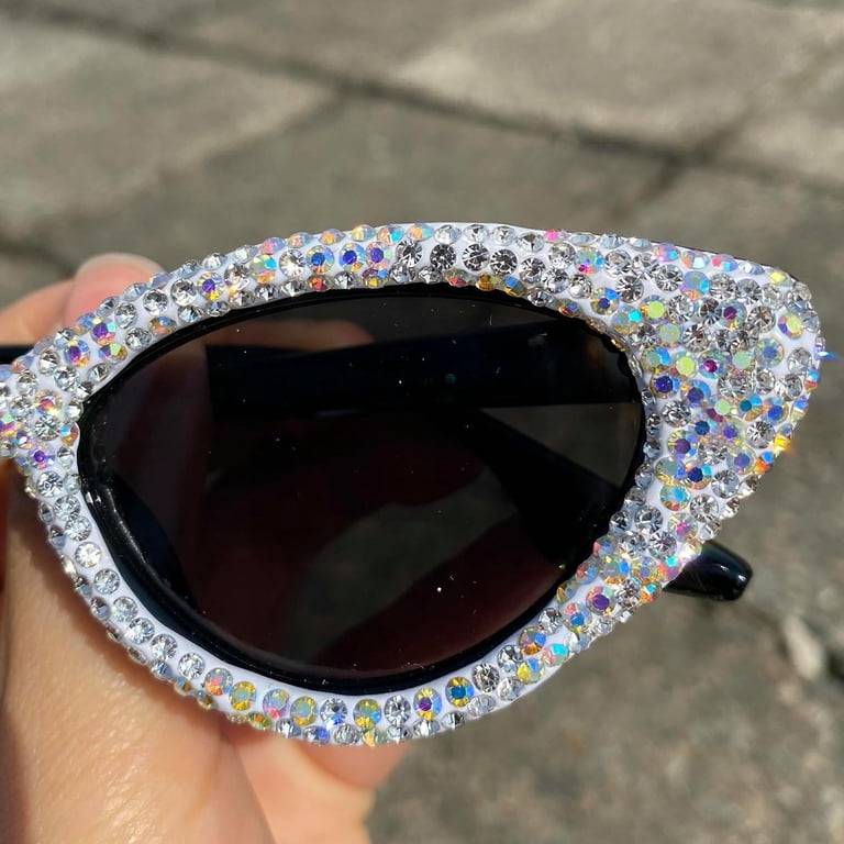 Rhinestone Sunglasses for Women Bling Jeweled Retro Cat Eye  display picture 3