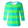 thumbnail image 4 of T Shirts for Women Summer Mid Length Shirts Three Quarter Sleeves Shirts Crew Neck Tunic Casual Tops, 4 of 4