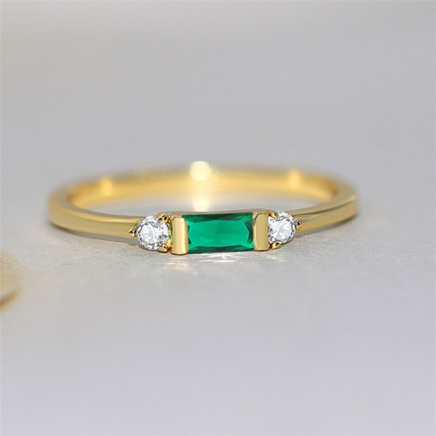 Anillos de Zirconia cúbica minimalista Ailodo para mujeres y niñas, anillos sencillos de moda para fiestas, bodas, anillos de dedo para mujeres, joyería, regalo de San Valentín Tan Jianjun unisex
