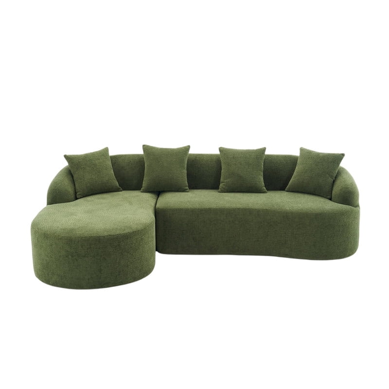 Curved Sectional Sofa with Chaise, 99'' Modern Luxury Chenille Cloud Couch for Living Room, Oversized 3-Seater Sofa Couch for Living Room, No Assembly