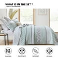 thumbnail image 4 of SahSahCasa Quilt Set Queen Size - 100% Cotton Farmhouse Floral Queen Quilt Set, Lightweight Quilted Bedspread, Green Grey Reversible Queen Quilt Bedding Set All Season, 3 Pieces, 4 of 7