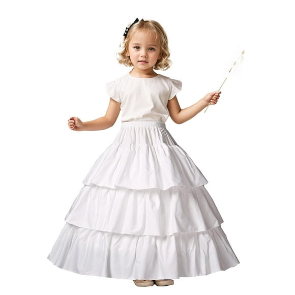 BEAUTELICATE Girls Petticoat 100% Cotton Crinoline Underskirt for Kids Flower Dress Slips