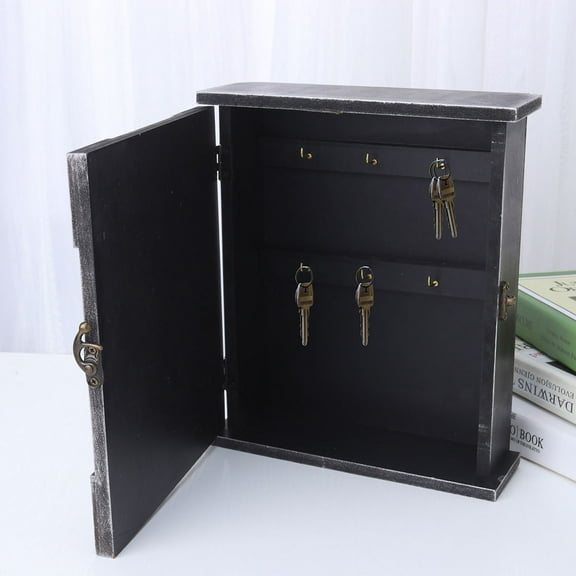 Worgeous Retro Black Key Organizer with Plastic for Wall Hanging Perfect to Decorate Home Entries