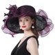 thumbnail image 2 of SAYOO Sombrero de mujer elegante tela de malla plegada con flores adornadas con cornisa ancha SAYOO  moda, 2 of 4