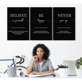 thumbnail image 6 of 3 Pieces Believe in Yourself Motivational Canvas Wall Art Be Happy Positive Quotes Wall Art Never Give Up Inspirational Poster for Classroom Home Office Decor Easy to Hang (12''''Wx16''''Hx3), 6 of 6