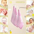 thumbnail image 2 of Coolnut Pink Glitter Snowflake Baby Muslin Washcloths Face Towel, Shiny Christmas Burp Cloths Cotton Wipes 5 PCS Infant Wash Cloth for Newborn Boys Girls 12x12 inches, 2 of 6