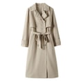thumbnail image 2 of Gabardina Con Doble Botonadura Para Mujer, Manga, Cinturón Impermeable, Corbata Larga M Sunnimix Gabardina de mujer, 2 of 7