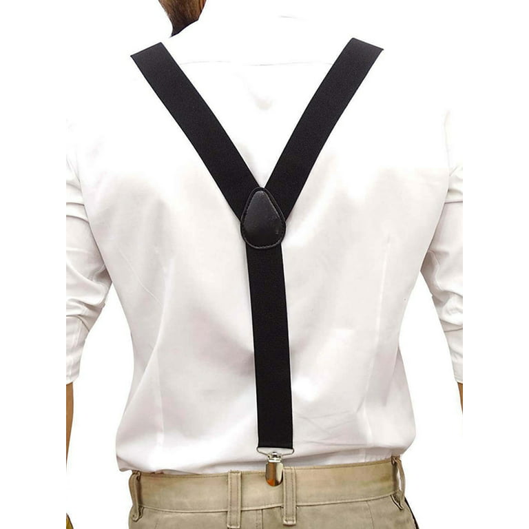 2 pack Suspenders for Men Y Shape Elastic Adjustable Straps Strong Metal  Clips Suspender for Mens Suspenders Y -shape Suspenders for Wedding, Formal  Events 