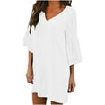 thumbnail image 1 of Birdeem Womens Summer Casual Loose Large Sleeve V-Neck A-Line Skirt, 1 of 5