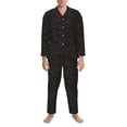 thumbnail image 3 of Hirioo Doodle Dinosaur for Men's Pajama Sets 2 Piece Pjs Men's Long-Sleeved Pajama Set Button Down Sleepwear,S-XXL-X-Large, 3 of 7