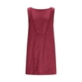 thumbnail image 4 of STETMN Women Round Neck Corduroy Overall Dresses Casual Sleeveless Pinafore Dress Mini Jumper Dress, 4 of 7