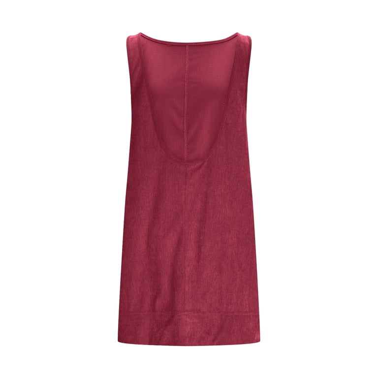sachin and babi light blue dress Otvok Ladies Tank Dress Solid Color Round Neck Corduroy Sleeveless Backless  Vest Dress