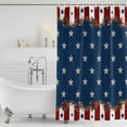 thumbnail image 4 of Country Star Farm Waterproof Fabric Shower Curtain,Red Blue Patriots Stripe American Flag Waterproof Fabric Shower Curtain for Bathroom Curtains Bathtubs Shower Curtains with 12 Hooks Small 36x72in, 4 of 8