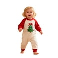 thumbnail image 3 of FYDUU Newborn Baby Christmas Outfit Santa Embroidered Long Sleeve Romper Jumpsuit Color Block Onesie Jumpsuits For Infant Boys Girls Holiday Party Wear 6-12 Months, 3 of 7