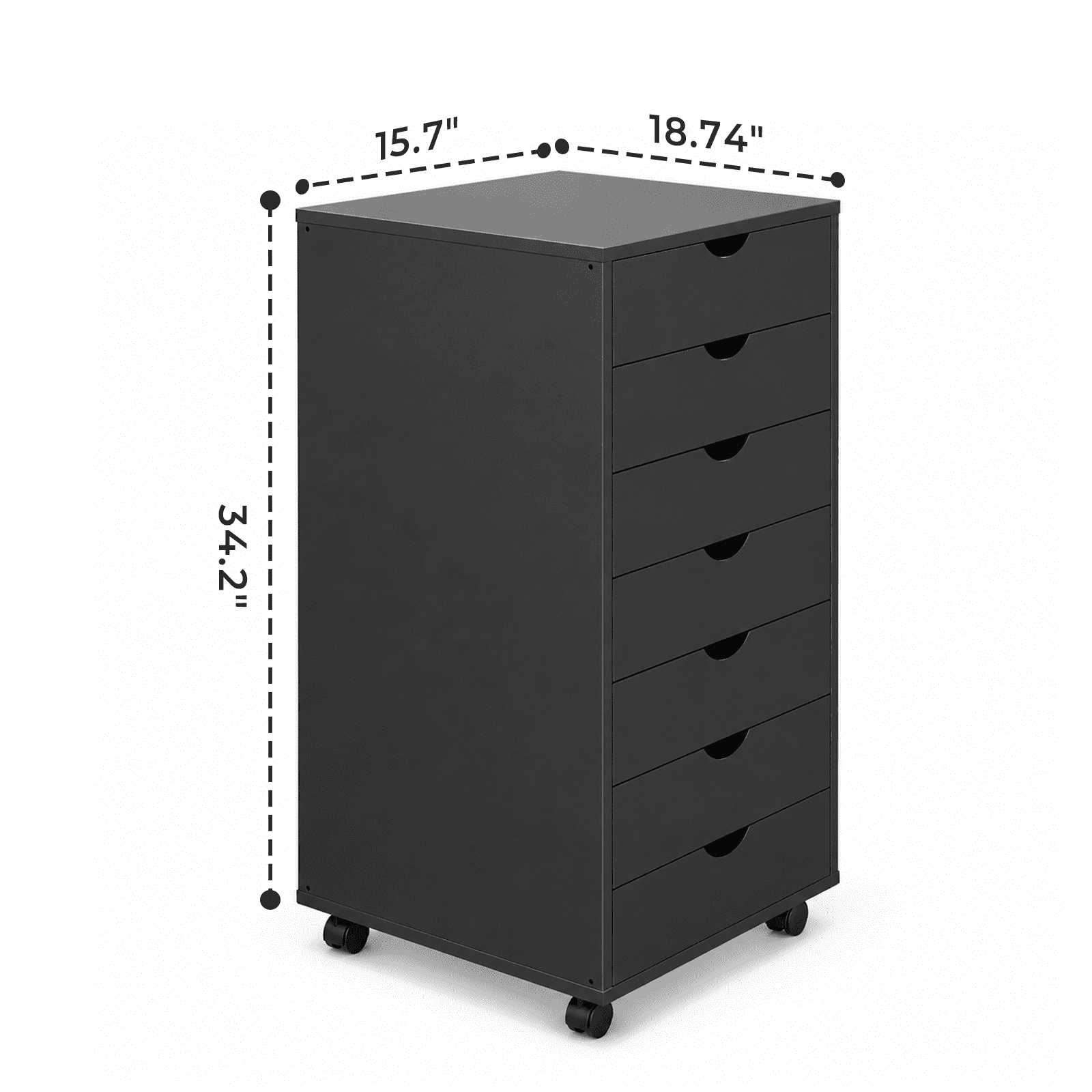 Alvantor 5/7-Drawer Storage Cabinet with Rolling Wheels, Lockable Casters, Spacious Drawers & Top Shelf for Office & Home