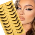 thumbnail image 2 of 10 Pares/Paquete de Pestañas Postizas Ojo de Gato Ojo de Zorro Ángel Mink Sintético Ultra-Largas Rizadas y Esponjosas 6D Pestañas Falsas Maquillaje Natural, 2 of 5