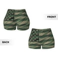 thumbnail image 5 of Fotbe Jungle Green Camo USA Flag Seamless Shorts, Womens Workout Shorts High Waist Stretch Booty Short for Gym/Yoga/Running/Biking-Medium, 5 of 9