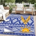 thumbnail image 4 of Outdoor Rug Waterproof 8x10 ft, Reversible Outdoor Plastic Straw Rug, Boho Patio Rug, Indoor Outdoor Carpet, RV Mat Outside for Patio, Camp, Picnic, Balcony, Deck, Backyard,Blue & White, 4 of 12