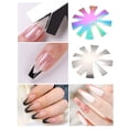 thumbnail image 4 of 4 PCS Easy French Smile Line Tip Cutter Template - Nail Art Manicure Edge Trimmer Stencil - DIY Almond V Shape Plate Guides Module Nail Acrylic Tool Kit, 4 of 4