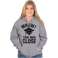 thumbnail image 3 of Funny Graduation Whew That Was Close Unisex Fleece Graphic Zip Up Hoodie Brisco Brands 2X, 3 of 5