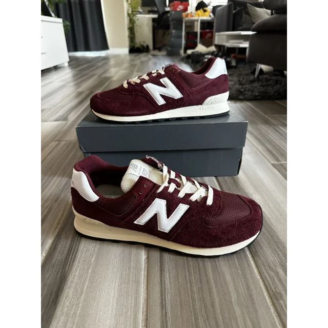 Men's New Balance 574 Core Casual Shoes Sneakers - Red White U574RBK