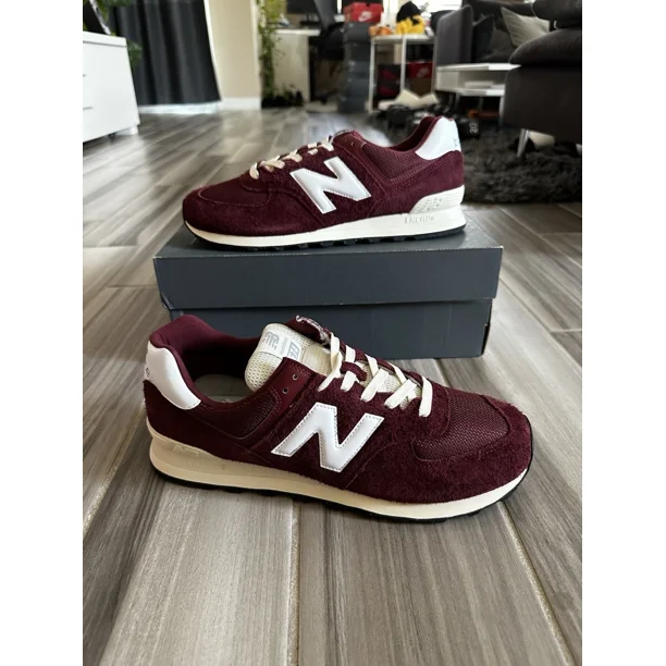Men's New Balance 574 Core Casual Shoes Sneakers - Red White U574RBK