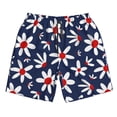 thumbnail image 2 of Honeii's Daisy Flowers Print Men's Casual Shorts with Drawstring，Swim Trunks Quick Dry Beach Shorts, 2 of 5