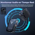 thumbnail image 3 of V Innovation S08 Micrófono Profesional Lavalier Solapa Inalámbrico Para Celular Cámara Pc Gamer Condensador Bluetooth Reducción De Ruido Con Auriculares De Monitoreo Parabrisas Y Estuche Color Negro, 3 of 7