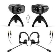 FreeTalk Buddy Pack of 2 Webcams & 2 Mobility Headsets
